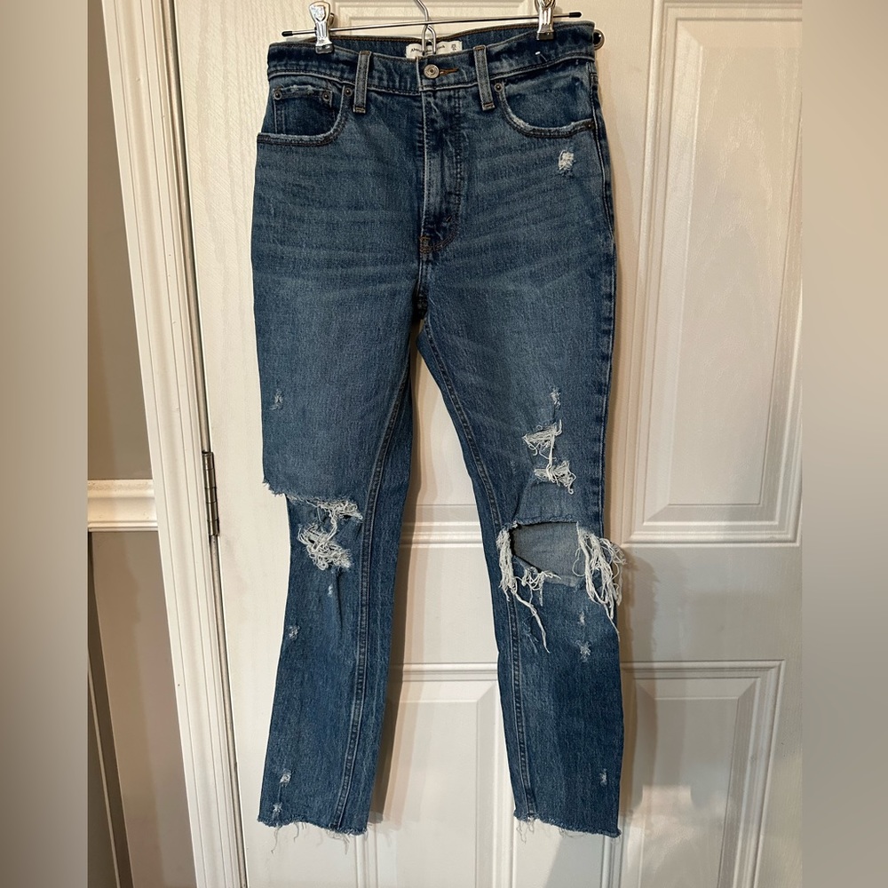 abercrombie & fitch, the skinny high rise denim, medium wash